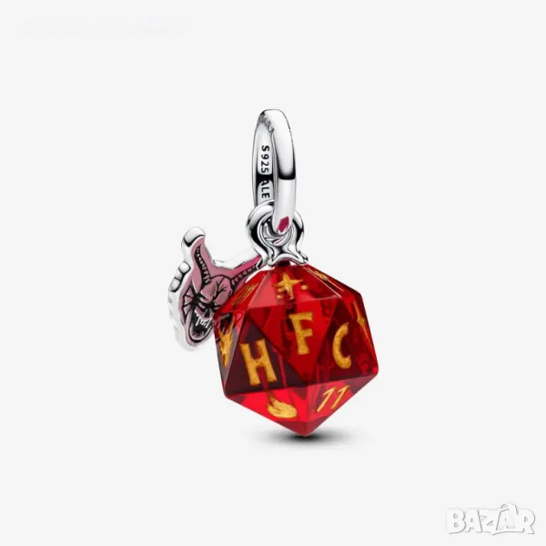 Pandora x Stranger Things сребърен талисман Hellfire Club Dice, снимка 1