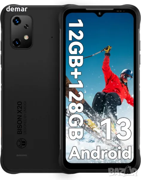 UMIDIGI Здрав смартфон Android 13, BISON X20 12GBRAM+128GBROM,Dual SIM, снимка 1