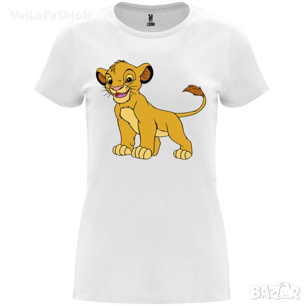 Нова дамска тениска с героя Симба в бял цвят, снимка 1
