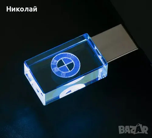 32 гб Светеща стъклена флашка USB BMW , БМВ , снимка 1