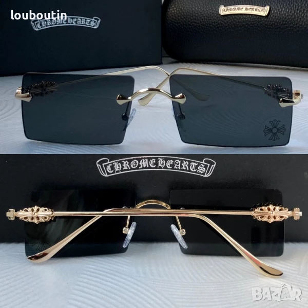 CHROME HEARTS мъжки слънчеви очила правоъгълни, снимка 1