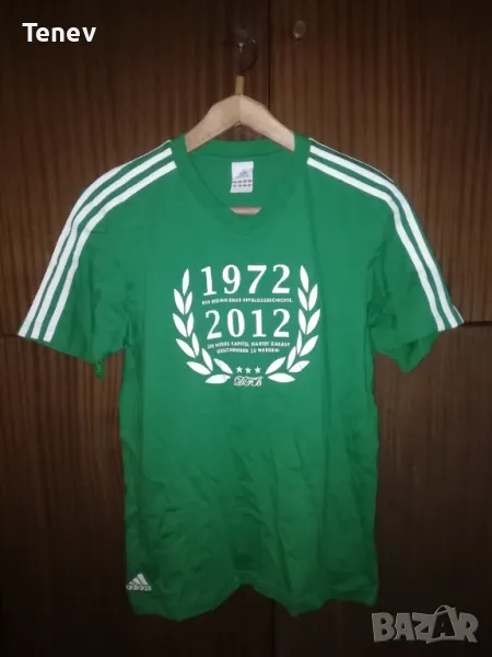 Germany Adidas 1972-2012 памучна оригинална юбилейна тениска Германия размер М зелена , снимка 1