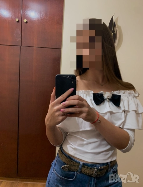 Дамска блузка с голи рамена, снимка 1