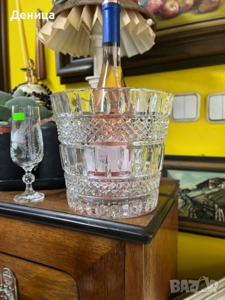 Масивна шампаниера от кристал⚜️ Тежка, блестяща,, снимка 1