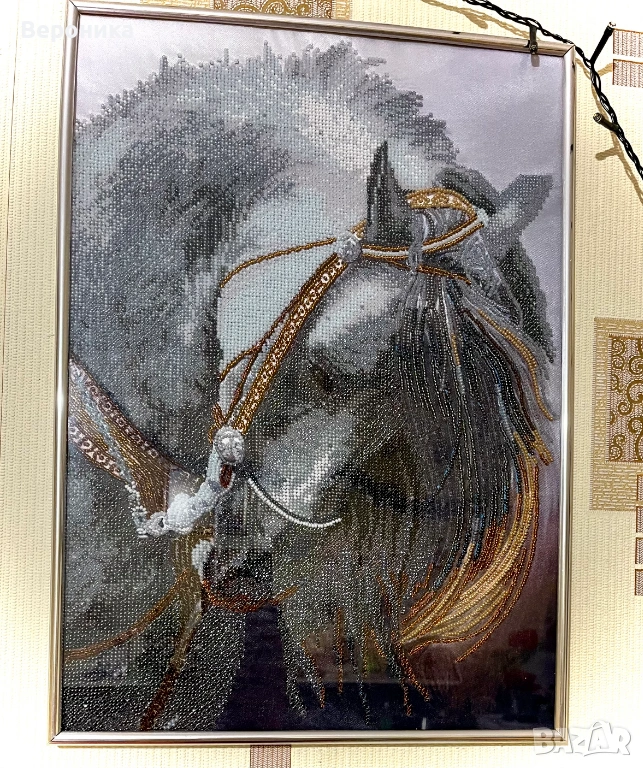 ушит гоблен със чешки мъниста "Грация", снимка 1