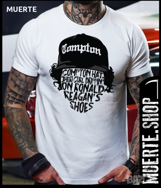 Тениска с щампа EAZY E COMPTON HAT, снимка 1