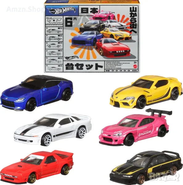 Hot Wheels Car Culture Premium комплект от 6 бр. ляти японски колички повишена декорация, снимка 1