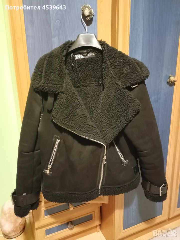 Зимно дамско яке кожух на ZARA размер S, снимка 1