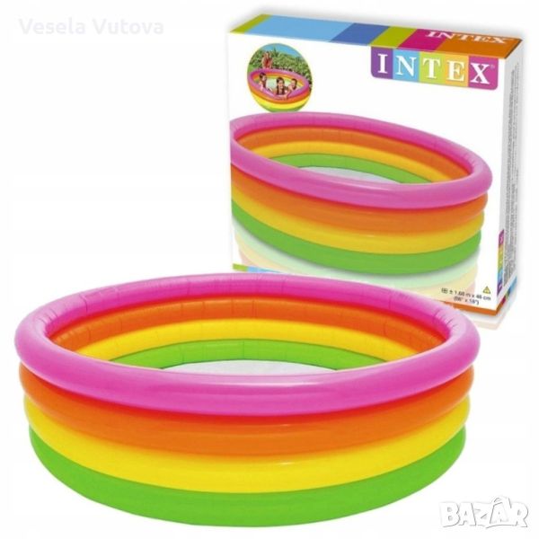 Превърнете лятото в цветен празник с нашия детски многоцветен надуваем басейн, снимка 1