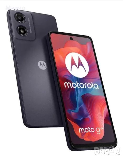 Смартфон Motorola Moto g04, 4GB RAM, 64GB, Concord Black - чисто нов, неразопакован, снимка 1