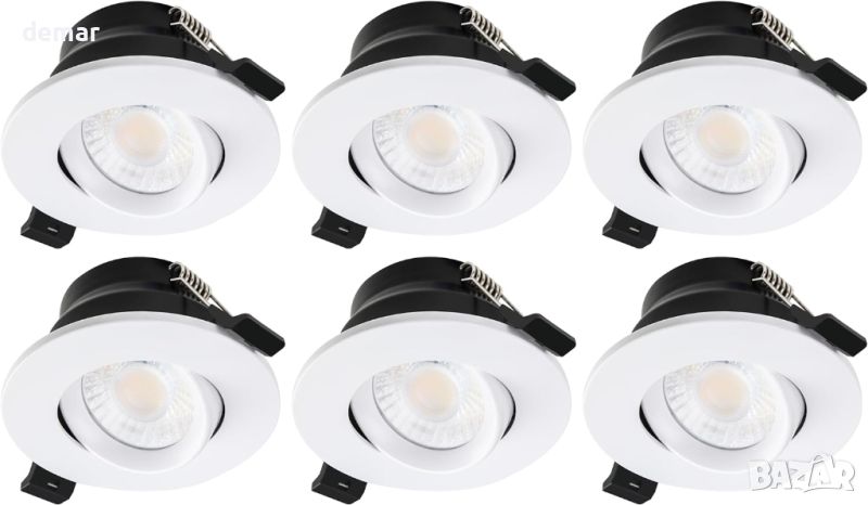 Bright Source All in One,превключваеми 5w/8w LED TILT Downlight,пакет от 6, снимка 1