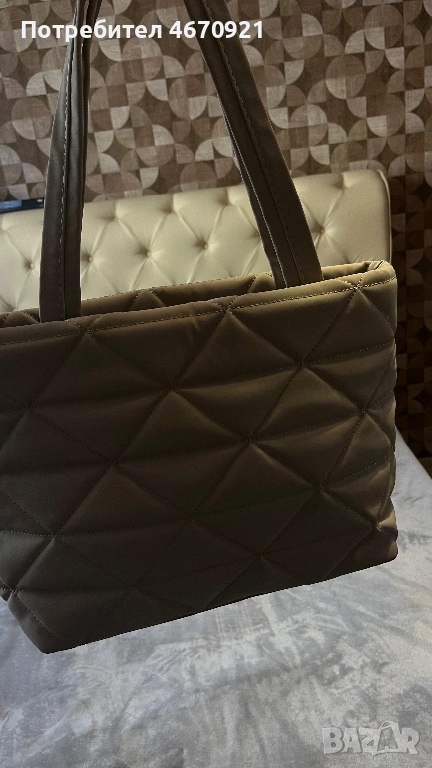 Дамска текстилна чанта има и каишка за вино, състояние ново, снимка 1