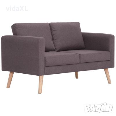 vidaXL 2-местен диван, текстил, таупе（SKU:281365, снимка 1