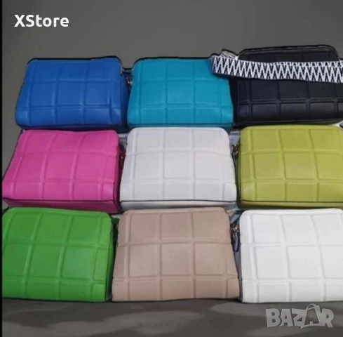 Стилна дамска кожена капитонирана чанта с дълга дебела дръжка и отделение с цип, снимка 4 - Чанти - 52583798