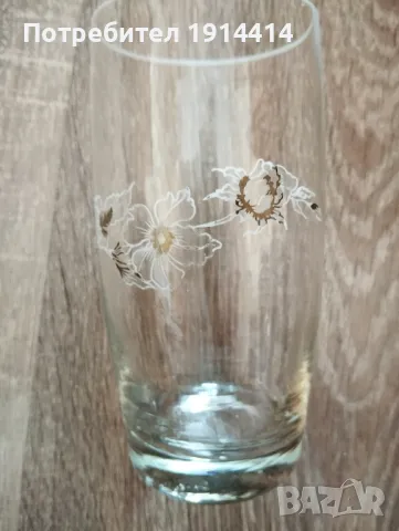 Стъклени чаши с цветя 12 бр., снимка 7 - Чаши - 49756461