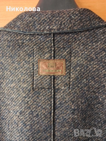 ПАЛТО TEODOR С ВЪНШНИ ДЖОБОВЕ КАФЯВ МЕЛАНЖ, снимка 3 - Палта - 52183368