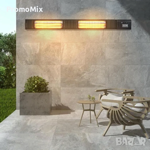 Инфрачервена двойна печка Vevor T17-GR30B 102см 3000W Инфрачервен карбонов отоплител с дистанционно , снимка 5 - Отоплителни печки - 53456302