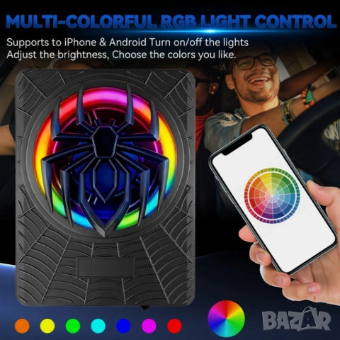 Компактен 10” автомобилен 1200W(peak) активен субуфер с RGB динамична подсветка и контрол на басите, снимка 2 - Аксесоари и консумативи - 53449054