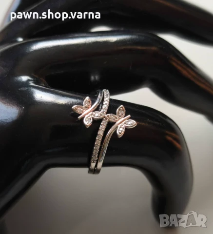 Нов сребърен пръстен 925 с фианити – размер 18 мм, снимка 5 - Пръстени - 51408882