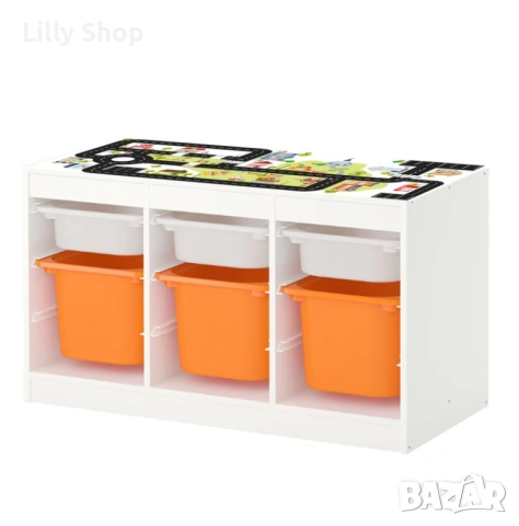 Стикер за мебел ИКЕА Бял Трофаст градски улици/ Ikea Trofast sity road