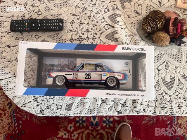 BMW 3.0CSL 1:18 Дилърски, снимка 2 - Колекции - 48960093