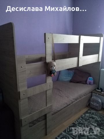 Двуетажно легло плюс матрак , снимка 3 - Мебели за детската стая - 45341862