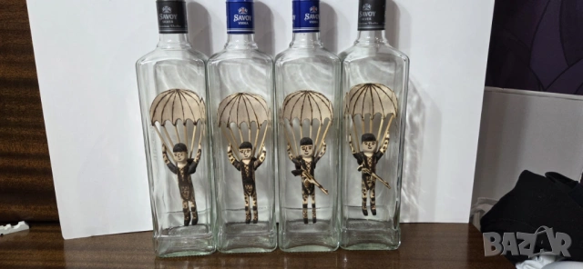 НОВО Ръчно изработени бутилки - подарък,декорация,сувенир.  Бутилка парашутист., снимка 2 - Други - 53597741