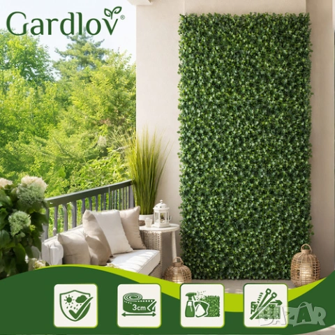 Декоративно зелено пано за тераса / Изкуствена зеленина за стена 60х40, снимка 6 - Декорация за дома - 53921825
