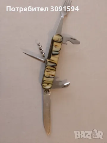 Старо   колекционерско туристическо ножче многоцветен седеф- 9 см във перфектно състояние 