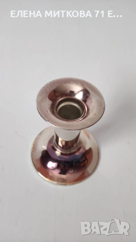 Двойка посребрени свещници с патина, снимка 6 - Антикварни и старинни предмети - 53999176