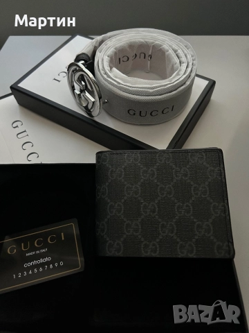 Колан и портфейл Gucci, снимка 2 - Колани - 51693577