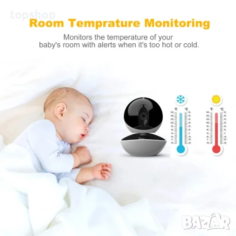 НОВ безжичен бебефон с 2 камери JLB7tech, 4.3-инчов LED екран, автоматично нощно, двупосочен..., снимка 3 - Бебефони - 50556536