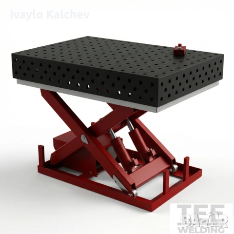 аваръчна маса Hobby1500×1000х8мм-хидравлична повдигаща система 