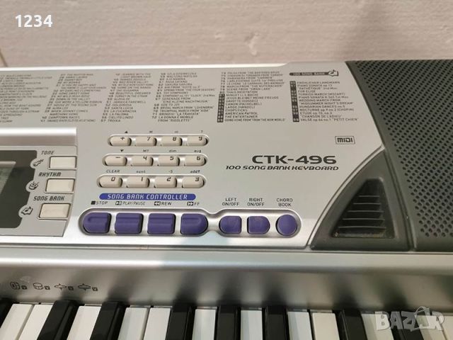 синтезатор клавир Casio CTK 496 пиано 5 октави с вход за микрофон , снимка 7 - Синтезатори - 45936817