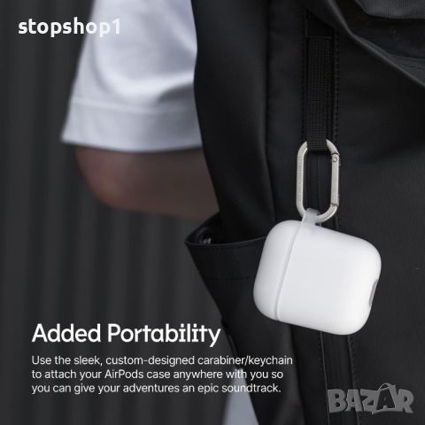 Калъф RHINOSHIELD AirPods с карабинер, съвместим с Apple [AirPods Pro] | Военна защита срещу падане,, снимка 2 - Bluetooth слушалки - 46661690