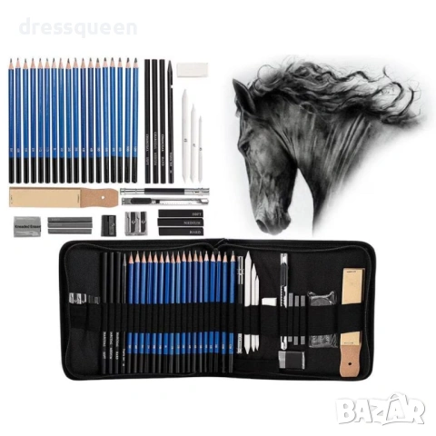 4822 Пълен комплект професионални моливи за скициране: От детайлно 5H до дълбоко 8B, снимка 13 - Ученически пособия, канцеларски материали - 53733024