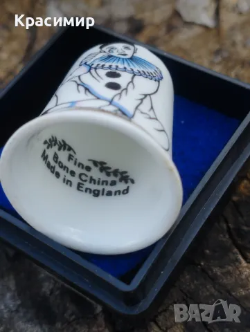 Винтидж напръстник Пиеро от костен порцелан, произведен в Англия, снимка 3 - Колекции - 50355385