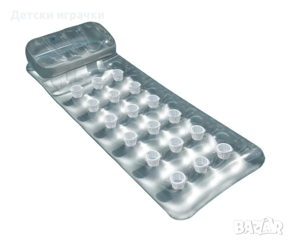Надуваем дюшек с чаши INTEX, 188 х 71см, 18-Pocket Suntanner, сребрист, снимка 3 - Надуваеми играчки - 50814876
