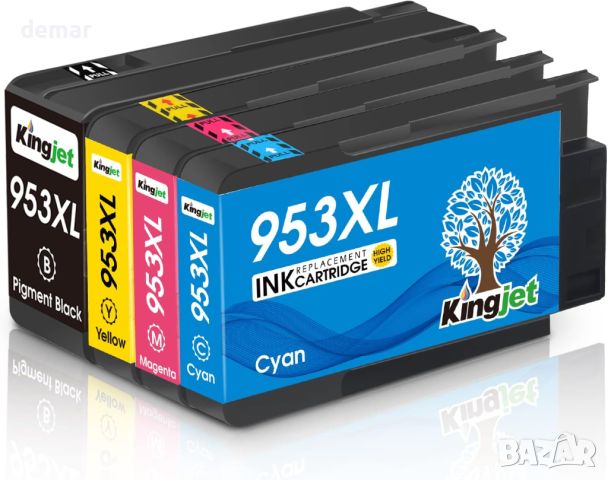 KINGJET 953XL касети с мастило за HP 953 953XL за HP OfficeJet Pro 7720 7740 8710 8218 8715 8718 , снимка 1 - Консумативи за принтери - 45090494