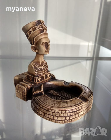 Египетски сувенир , пепелник с Нефертити , снимка 5 - Декорация за дома - 44993520