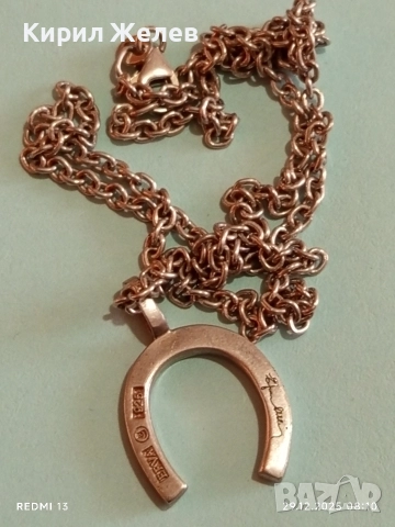 Сребърно колие TAKE NO SHIT на шведската дизайнерка на бижута Efva Atting 18911, снимка 7 - Колиета, медальони, синджири - 52924792