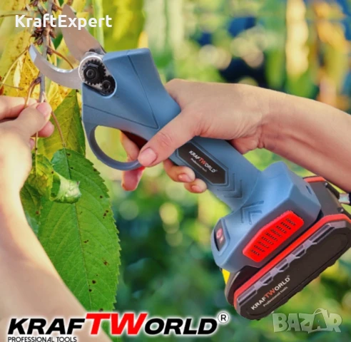 Акумулаторна Градинска и Лозарска Ножица KraftWorld с 2 Батерии, снимка 3 - Други инструменти - 50483685