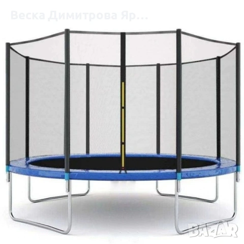 Ултра здрав портативен батут със защитна мрежа батут с размер 2,44 м. в диаметър + стълбичка, снимка 10 - Други спортове - 53659770