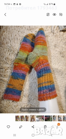 Ръчно плетени дамски чорапи от вълна. Размер 38, снимка 10 - Дамски чорапи - 51169047