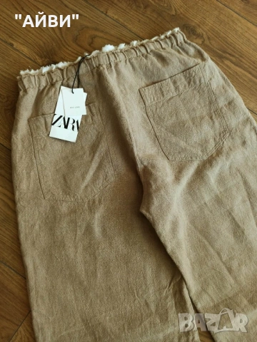 ZARA Дамски панталон от лен, снимка 11 - Панталони - 54003868