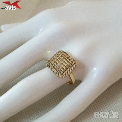 Пръстен с 14К златно покритие 224826, снимка 4 - Пръстени - 52646726