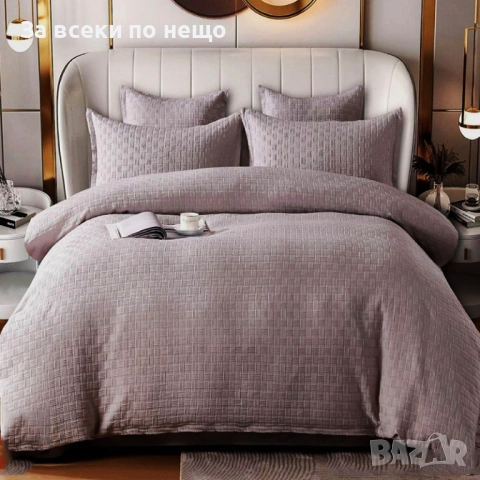 Луксозен комплект с драперия от 100% памук - Налични Различни Цветове Код P1558, снимка 6 - Спално бельо - 52556565