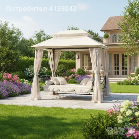 Луксозна градинска шатра с люлка и функция сън за пълен релакс, снимка 8 - Градински мебели, декорация  - 53936743