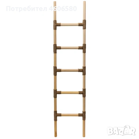 🌿 Дървена стълба-закачалка за хавлии и аксесоари – 2 размера