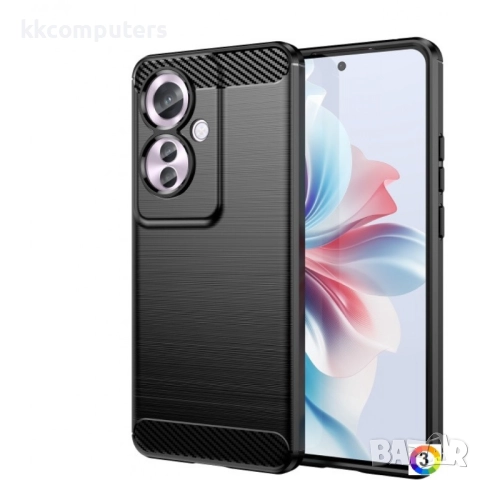 OPPO Reno11 F 5G Удароустойчив Carbon Fiber Калъф и Протектор